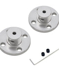 2 Pack 2mm Rigid Aluminum Flange Shaft Coupling With 10mm Outer Diameter And 22mm Flange Height 10.5mm M3 Set Screws Precision Motor Guide Shaft Connector For RC Models Gearhead Grade DIY Projects Lightweight Anti Corrosion Coupler, with screws and hex key