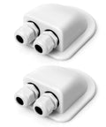 IP68 Waterproof ABS Solar Cable Entry Gland Dual Cable Entry Housing for RV Caravan and Marine Panels White Weather Resistant