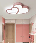 Heart Shaped LED Ceiling Light For Bedroom With Remote, 35W Energy Saving Acrylic Lamp, 55cm Diameter Pink Cartoon Kids Room Decor And Night Light, Easy Install, 110V-220V Compatible.