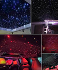 Upgraded Car And Home Fiber Optic Star Ceiling Kit with Lit Twinkle and Music Effects, RGBW color changing lights, installed in rooms and vehicle