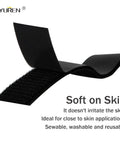 Premium Sew On Hook And Loop Strips 3/4 Inch Wide By 5 Yards Long Black Nylon Fastener Tape, soft surface ideal for skin.