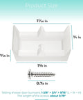 Opaque Sliding Shower Door Bumpers 2 Piece for Sliding Doors and Tub Enclosures, shown with dimensions and screw size.