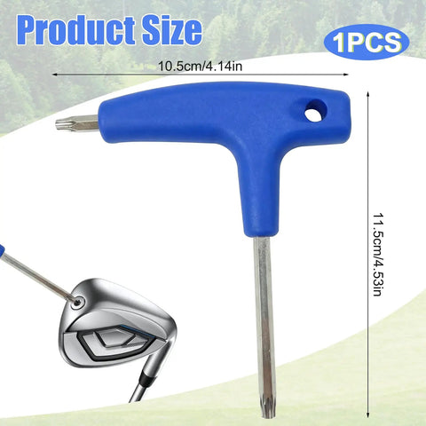 2 In 1 Golf Driver Adjustment Tool With T20 T25 Dual Heads Stainless Steel Wrench Blue Handle 10.5cm x 11.5cm Size