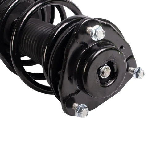 Straight Bolt On Front Left Strut And Coil Spring Assembly Gas Charged Shock with top mount and nuts for easy installation.