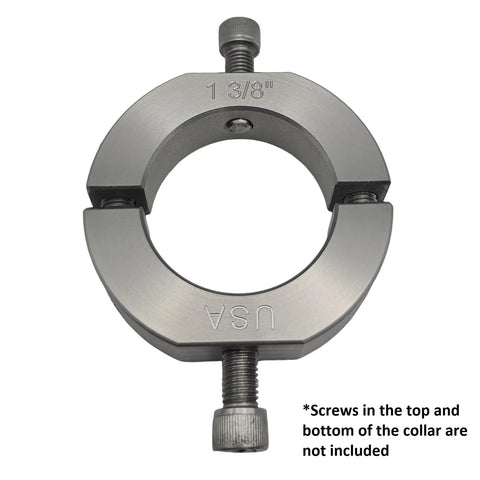 Heavy Duty Two Piece Shaft Collar With 1.375 Inch Bore And Tapped Holes for secure mounting on drive shafts.