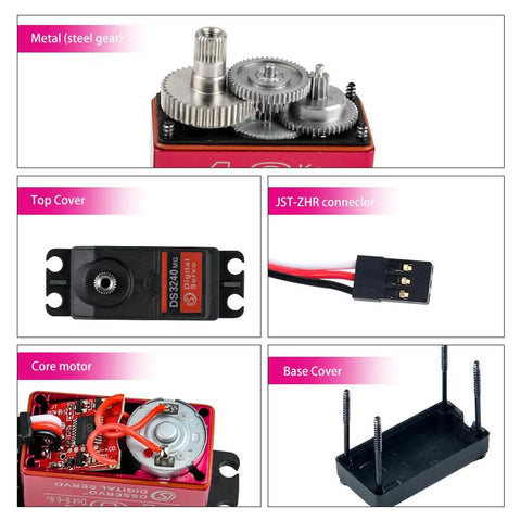 Four-Pack 40Kg Waterproof Digital Servo With 25T Arm High Torque For 1 To 8 1 To 10 1 To 12 RC Crawlers And Trucks Mechanical Arm