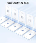 Ten Slick Low Profile Keystone Wall Plates For Home Theater And Office Networking Super Easy Click Fit Mount in a 10-pack, white design