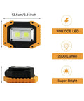 Beast Mode Brightness Rechargeable LED Work Light 1000 Lumens With Magnetic Base dimensions and features displayed