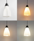 Kiven Instant Light Conversion Kit for 4/5/6inch Hole, 2-Light Glass Farmhouse Lighting Recessed Can Light Conversion Kit to Pendant with E26 Screw-in Adapter for Kitchen Island Hallway, TBB016 with white and amber light options.