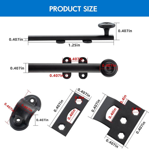 Oil Rubbed Bronze 6 Inch Dutch Door Bolt And Latch, detailed product size measurements
