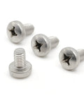 License Plate Screws For Audi VW Mercedes That Really Fit M6-1.0 x 10mm Stainless 18-8 A2 Grade Bolts, pack of 4 shown on white background