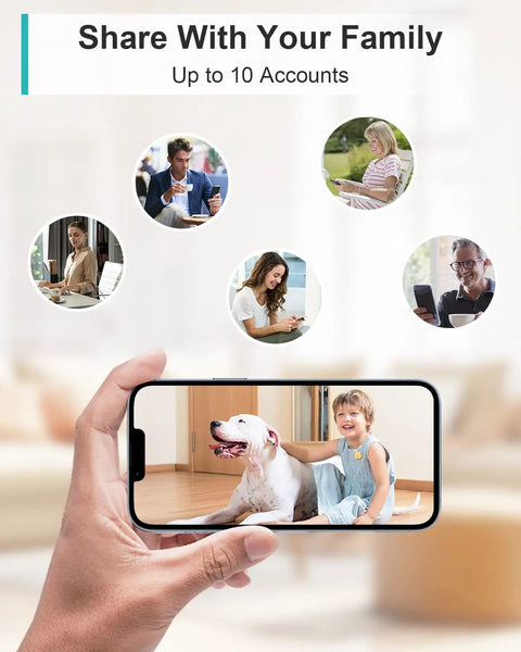 Smartphone showing 4MP Indoor Security Camera With Night Vision And 135 Degree Wide View Perfect For Pet And Baby Monitoring Motion