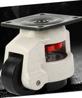 Heavy Duty Leveling Casters GD80F With Swivel Wheels For Industrial Carts And Equipment, Adjustable Workbench Feet, 1100 Lb Per Wheel Load Capacity, Built To Last, Rugged And Stable Mobility, white aluminum alloy caster with black wheel