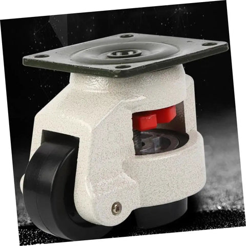 Heavy Duty Leveling Casters GD80F With Swivel Wheels For Industrial Carts And Equipment, Adjustable Workbench Feet, 1100 Lb Per Wheel Load Capacity, Built To Last, Rugged And Stable Mobility, white aluminum alloy caster with black wheel