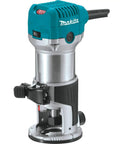 Beefy One And One Quarter Horsepower Compact Router Kit With Variable Speed From 10000 To 30000 RPM Rack And Pinion Fine Depth Adjustment Slim Ergonomic Body And Quick Release Cam Lock For Precise Comfortable Woodworking