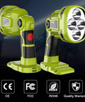 18V LED Work Light For Ryobi ONEPlus Batteries With Beast Bright 1120 Lumens 12W Spotlight Red Night Vision Cordless