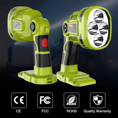 18V LED Work Light For Ryobi ONEPlus Batteries With Beast Bright 1120 Lumens 12W Spotlight Red Night Vision Cordless