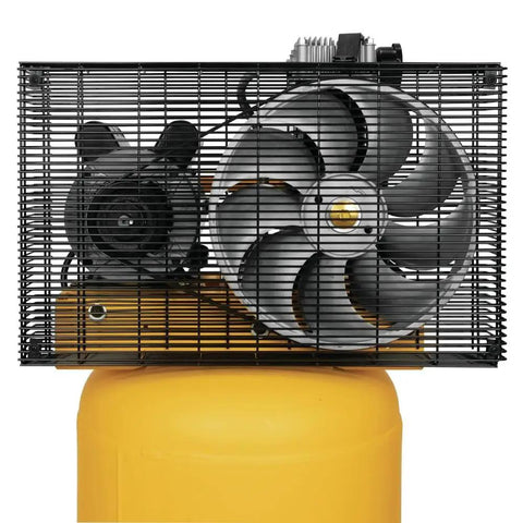 Heavy Duty 25 Gallon Vertical Air Compressor With 2 Hp Oil Lube Belt Drive Motor Portable Workshop Beast Pumping 200 Psi motor and fan view.