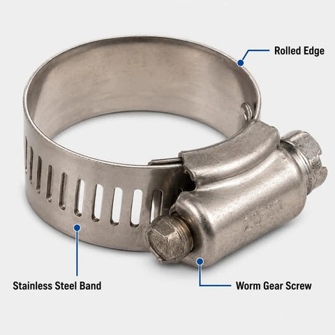 10 Pack Adjustable Stainless Hose Clamps Heavy Duty T-Bolt Worm Drive Kit For Radiator Fuel Line HVAC Plumbing 304 Grade Rust Resistant Corrosion Proof Metal Pipe Fittings Ultimate Gotta Have Tool stainless steel band and worm gear screw