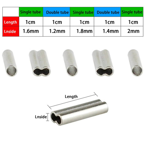Pro Grade 250Pcs Wire Rope Crimp Sleeve Kit With Single And Double Barrel Copper Ferrules, 5 Size Assortment for wiring