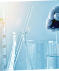 Two Pack Glass Electrostatic Experiment Sticks With Silk Cloth in science lab setup with beakers and a dropper