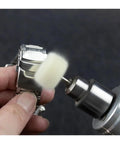 Premium Wool Polishing Wheels With 25mm Diameter And 3mm Shank for detailing a watch band with a drill, showing soft buffing.