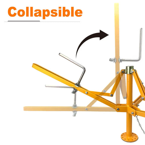 Built Tough Heavy Duty Fence Wire Dispenser For High Tension Systems, floor or stud mounted, showing collapsible arm feature