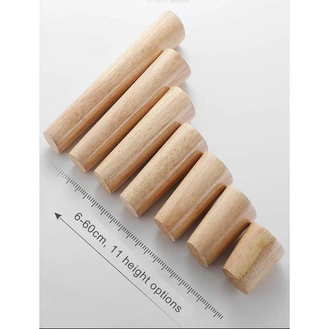 Solid Wood Furniture Legs Set For Beds Desks Chairs And Sofas Eco Friendly Natural Wood Feet With Built In Floor Protection Mat