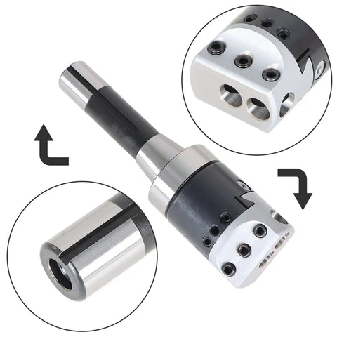 2 Inch Boring Head Set With R8 Shank, Includes 9 Pc 1/2 Inch Boring Bars And 3 Pc Hex Wrenches, kit close-up metalworking tool