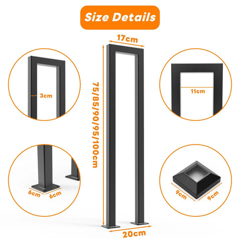 Rock Solid U Shaped Staircase Handrail Built Tough Floor Mounted Wrought Iron Railing With Dead Grip Durable Finish dimensions 75-100cm height