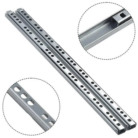 Two Pack Ball Bearing Drawer Slides 13 Inch Heavy Duty Steel Rails For Kitchen Cabinets And Office Furniture, Smooth Quiet Glide, Prevents Jamming