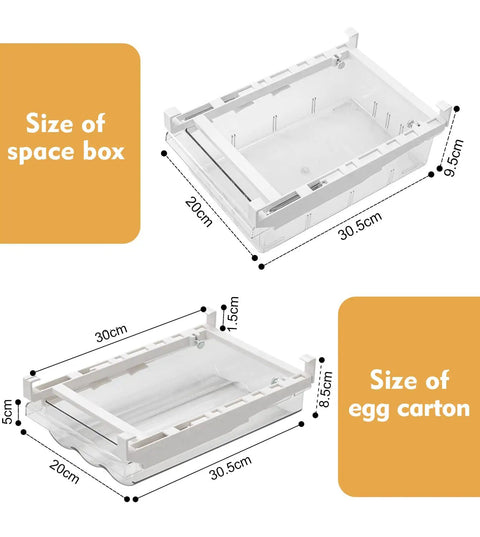 Dimensions of Adjustable Egg Tray For Refrigerator With Pull Out Drawer Design Food Grade PP Plastic Egg Organizer Bin