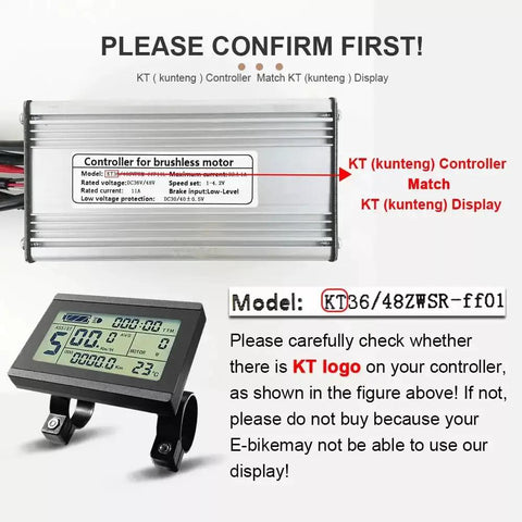 LCD Display Meter KT LCD3U All In One With USB Interface And Waterproof Plug, Horizontal Pedelec Speedometer shown with KT controller