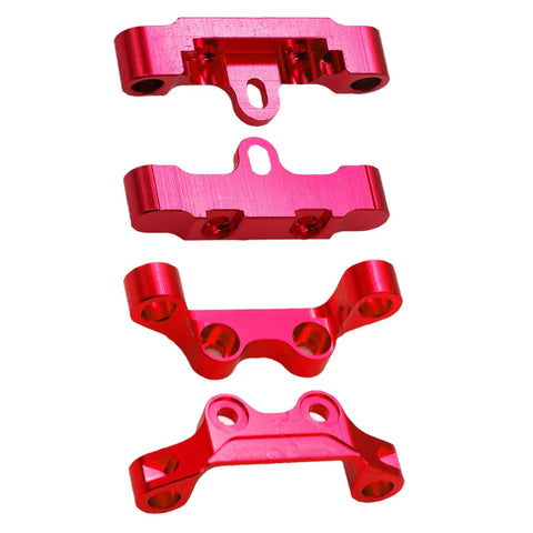 RC Alloy TT02 Swing Arm Suspension Mounts Set Upper And Lower Aluminum Suspension Arm Mounts Fixed Holder Kit For Tamiya TT02 Red