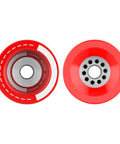 90mm 78A Red Electric Skateboard Wheels For Longboards And Cruisers, Smooth Glide, top and side view, red PU material