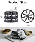 Portable 2.5 Inch Hand Crank Grinder With Clear Top Cover, Large Aluminum Alloy Manual Grinder, Black Finish, Side and Top View