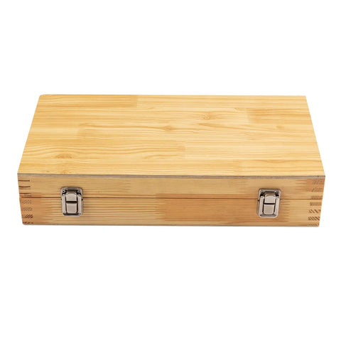Wooden case from 18Pcs Keyway Broach Set For Lathe Tools With 3/16 B 1/8 B 3/8 C 1/4 C Keyway Sizes