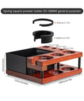 Keep Your Shot Prep Crisp With This Solid Tiered Espresso Tamper Station And Knock Box Organizer Universal 51 To 58 Millimeter Portafilter Holder showcasing a spring square powder holder.