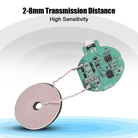 Large Coil 5W Wireless Charging Transmitter Module For DIY Tech Builds And Car Mods With No Hassle Power Delivery And Completely Case Friendly Functionality with compact PCB and coil design.