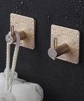 Built Tough Aluminum Self Adhesive Wall Hook Grips Tight Without Drilling Knockout Black for wet shower use with a loofah