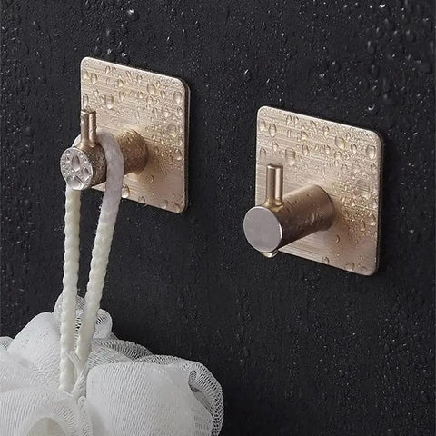 Built Tough Aluminum Self Adhesive Wall Hook Grips Tight Without Drilling Knockout Black for wet shower use with a loofah