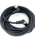 Coiled M12 4 Pin Right Angle Connector Cable A Code Male To Female Plug with IP67 waterproof PVC coating for industrial use