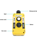 Pro Grade Rainproof Industrial Pushbutton Switch For Cranes And Hoists Up Down Driving Controller IP68 Strong Frame Flexible Buttons For Machines Automation Control AC2 yellow PC flame-retardant shell with two buttons