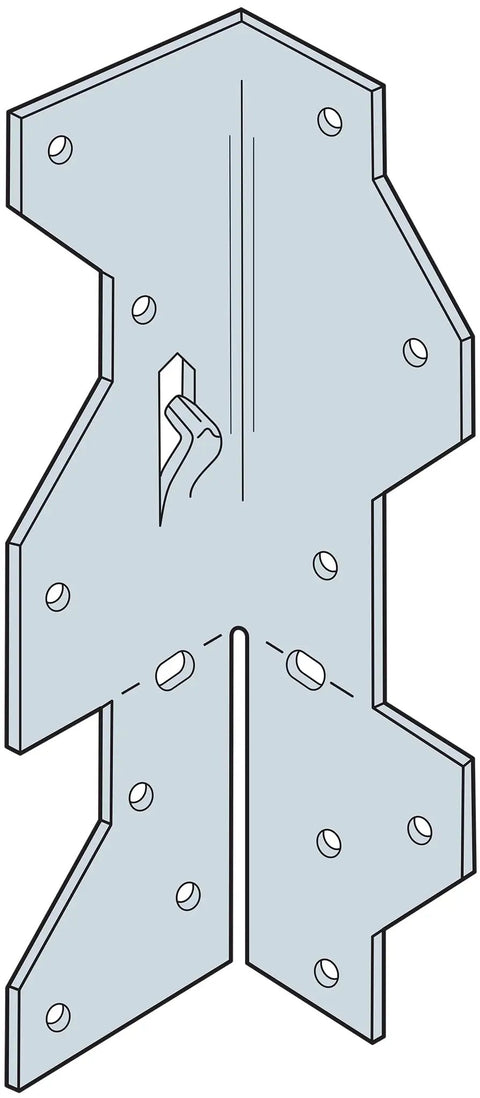 Galvanized Framing Angle A35 One And Seven Sixteenths Inch By Four And A Half Inch Ten Count For Ninety Degree Wood Joints with bend slot