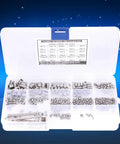 340 Piece Stainless Steel Set Screw Kit With Hex Adapters And Six Wrenches For M2.5 To M8 Machine Screws in storage case