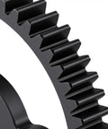 Close-up of Steel Spur Main Gear For 1 To 10 RC Cars 0.8M Module 32P, black steel finish with precise teeth alignment.