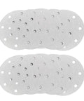 Get That Smooth Finish With 10pcs Of Premium Round Sanding Discs Featuring Heavy Duty Hook And Loop Design, Plus 17 Dust Extraction Holes For Maximum Suction On Your Random Orbital Sander To Cut Through Paint And Wood Like A Boss Without The Hassle. 10 pack of round sanding discs with 17 dust holes, ideal for sanding wood.