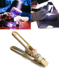 Heavy Duty A-Shape Metal Ground Welding Earth Clamp With Copper Grip Clip For Reliable Argon And Arc Welder Machine Ground Cable Connection Secure Lock close-up