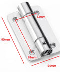 Hella Durable 304 Stainless Steel Self Closing Spring Door Hinges 10 Piece Kit dimensions and design with labels in mm.
