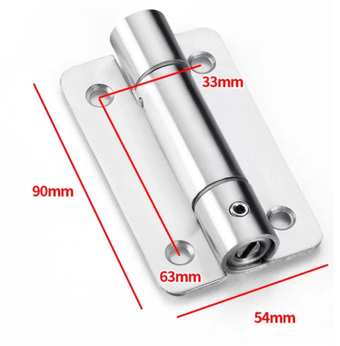 Heavy Duty Stainless Steel 304 Self Closing Door Spring Hinges dimensions 90mm x 54mm x 33mm with detailed measurements.